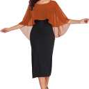 Sheer Shawls and Wraps for Evening Dresses Chiffon Capes for Women Soft Wedding Cover Up (Burnt Orange)