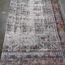 Loloi Layla Collection LAY-12 Ivory/Brick 9'-0" x 12'-0" .13" Thick Area Rug, Soft, Durable, Vintage Inspired, Distressed, Low Pile, Non-Shedding, Easy Clean, Printed, Living Room Rug