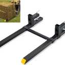 VEVOR Pallet Forks, 2000 Lbs Clamp on Pallet Forks 43" Total Length, Tractor Bucket Forks with Adjustable Stabilizer Bar, Heavy Duty Pallet Forks for Tractor Attachments, Skid Steer, Loader Bucket