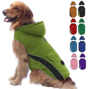 EMUST Dog Jacket - Cozy Winter Vests for Small to Large Dogs, Reflective Strips, Thick Windproof Clothes, LightGreen, L