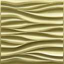 STICKGOO 3D Wall Panels for Interior Wall Decor, Champaign Gold Wave Design Accent Wall Panels, 19.7" x 19.7" Decorative PVC Wall Panels for Living Room, Lobby, Office