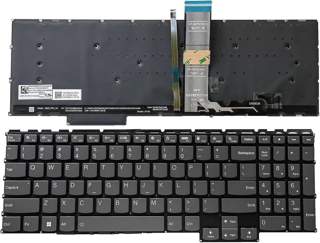 Laptop Replacement US Layout with Backlight Keyboard for Lenovo IdeaPad 5 Pro 16ARH7 16IAH7 Pro-16ACH6 Pro-16IHU6 2021 Backlit US