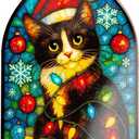 2 x Tuxedo cat Ornament - Tuxedo Cats Gift - Cats Christmas Ornament - cat Lover Gifts for Women - Christmas Ornament 2025 - White Elephant Gifts - Xmas Tree Funny Decoration