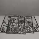 Sokurdeg Black Metal Flowers Wall Decor, Minimalist Floral Wall Hanging Art, Black Abstract Line Wall Art Sculptures for Bedroom Bathroom Living Room (4 Pcs, 12 x 17 in)