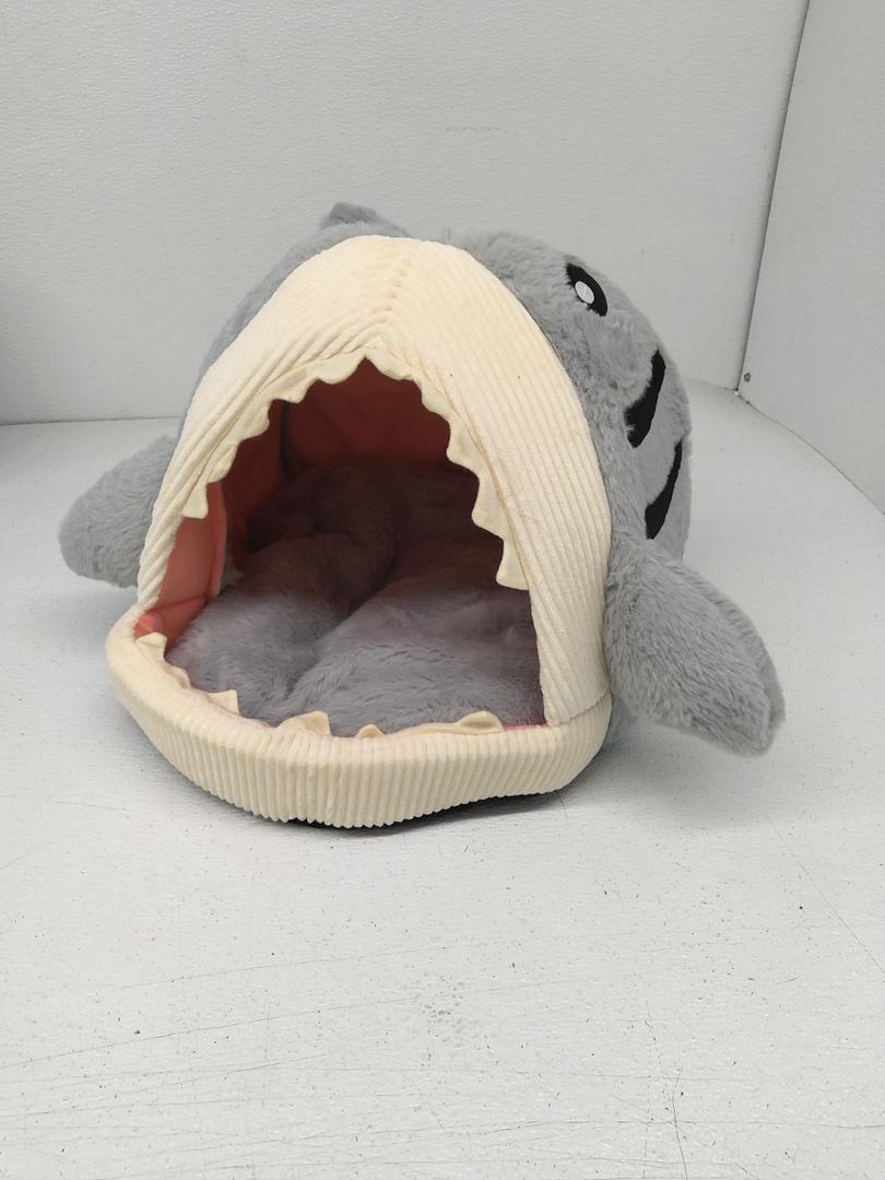 Shark Pet House for French Bulldog Shark House Washable Dog Cave Bed with Removable Cushion Mat Shark Bed & House for Dogs and Cats