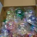 Christmas Balls Ornaments Set, 12Pcs Multi Colored Iridescent Decorative Hanging Balls for Christmas Trees Decorations, Plastic Clear and Shiny Ornaments for Xmas Tree Holiday Party Wedding
