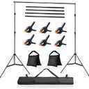 Photo Video Studio 10x7Ft (WxH) Adjustable Background Stand Backdrop Support System Kit with Carry Bag