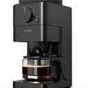 10 Cup Coffee Maker with Grinder Built in, Automatic Grind and Brew Coffee Machine with Glass carafe, Reusable Filter, Auto shut off, Warming plate, for Home Offices or Large Families, Black