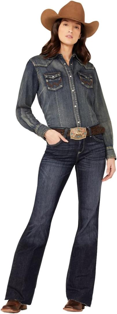 ARIAT Women's Trouser Perfect Rise London Wide Leg Jeans Blue 32 SHT