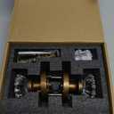 Aassiantek Crystal Glass Door knobs, Privacy Interior Door Lever, Locking Door Handle for Bedroom and Bathroom, Zinc Alloy (Aged Brass, Privacy)