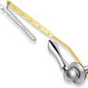 Boltigen Universal Front Angle Mount Toilet Handle, Chrome Finish Toilet Tank Flush Handle Lever, Toilet Trip Lever Handle Replacement Kit with 1pc Stainless Steel Flapper Chain