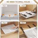 2 Pack Pull Out Cabinet Organizer With Raising Pad for Framed Cabinets,Expandable Width (13"-21") and Depth (17"-24"),3 Slide Rails Slide Out Drawers with Handle,No-Drill Roll Out Shelf,White