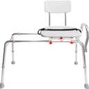 Eagle Health Supplies Sliding Shower Chair Tub Transfer Bench with Swivel Seat, FSA/HSA Eligible, Height Adjustable Shower Benches for Inside Shower, Shower Seat for Elderly and Disabled, 77662