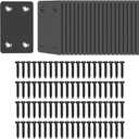 Pack of 20 Flat Stainless Steel Black Straight Brace Bracket 0.06inch Thickness Metal Flat Straight Mending Plates Fixing Corner Brace,2.4inch x 1.5 inch