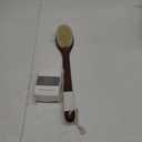 ICANdOIT-17.71Inch Natural Stiff Sisal Bristles Anti-Slip Long Handle Bath Brush,Bent Handle Shower Scrubber for Exfoliating,Shower Back Brush,Exfoliation Set with Pumice Stone(1 Pack)