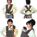 Pet Carrier Sling | Front | Adjustable Hands Free Front Facing Dog Pouch | Relieves Your Pet's Anxiety and Stress (Dark Grey)