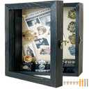 Black Shadow Box Frame 8x10 Shadow Boxes 2.6" Interior Depth Memorial Shadow Box Display Case with Linen Back for Handicrafts,Flowers, Picture Frames, Medals, Coins, Pins Collection and More