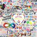 Sabary 200 Pcs Autism Awareness Stickers Pack Aesthetic Vinyl Waterproof Decals Inspirational Stickers for Water Bottles Laptop Luggage Cup Computer Phone Skateboard Guitar Snowboard Decoration