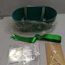 Wonderjune Empty Gifts Baskets Gift Basket with Leather Gift Bags Ribbons Greeting Cards Empty Baskets with Handles for Easter Lover Birthday Shower Favor Wrapping(Green,Large