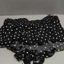 Women's Plus Size Polka Dots Halter Top Tie Backless Sleeveless Ruffle Going Out Tank Tops (3X-Large Plus, Black and White)