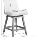 Armen Living Amalie Modern Farmhouse 26" Seat Height Swivel Bar Stool for Kitchen Island Counter in Brown Oak Wood with Beige Fabric