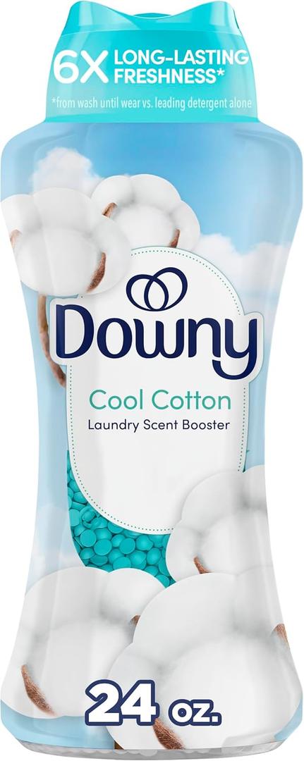Downy Cool Cotton In-Wash Laundry Scent Booster Beads, 24 oz, laundry scent beads, Long-lasting Freshness