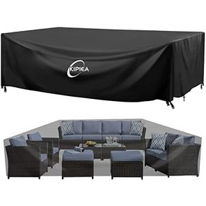 Kipiea Outdoor Furniture Covers Waterproof, 420D Heavy-Duty Patio Furniture Set Covers, No Tears Anti UV No Fading(138" L x 103" W x 36" H)