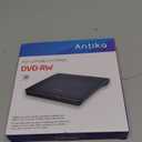 Antika External CD Drive USB 3.0 Portable Slim External DVD Drive CD DVD +/-RW ROM Burner Writer/Player for MacBook Pro Laptop/Desktops Win 11/10/7/8.1 (Black)