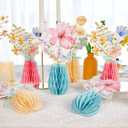 SUNBEAUTY 9PCS Spring Wildflower Party Decorations Wild Flowers Honeycomb Centerpieces for Tables Wildflower Birthday Spring Flower Theme Party Decorations for Garden Baby Shower, Easter, Mothers Day
