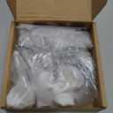 LONTAN 10 Pack Glass Cabinet Knobs Gold Drawer Knobs Round Crystal Cabinet Handles Clear White Hardware for Dresser Bathroom, Aluminum Alloy Base (Single Hole, Brushed Brass&Clear)