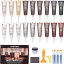 Wood Furniture Repair Kit - 18 Colors Wood Filler Hardwood Laminate Vinyl Floor Repair Kit Wood Putty Cabinet Touch Up Kit - Cover Scratches, Stains, Holes for Table, Door, Veneer, Cherry, Walnut