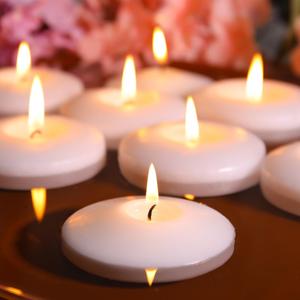 48 Pack White Floating Candles 3 inch Unscented Floating Candles for Centerpieces-10 Hours Long Burn Time-3 Floating Candle Bulk for Wedding Cylinder Vases
