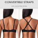 Deyllo Women's Push Up Bra Deep V Underwire Bra Full Coverage Lightly Padded Bras (Black)