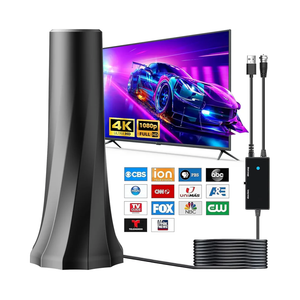 2026 Upgraded TV Antenna for Smart TV, Digital Antenna for Local Channels, 2300+ Miles Range TV Antenna Indoor with 360° Signal Strongest Booster, Supports 1080P 4K Reception HD 16.41FT Cable