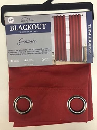 Set of 2 Jeannie Blackout Curtain Panels, Energy Saving, Blocks Noise (Red, 63" Long) (54"W x 84"L (Pack of 2))