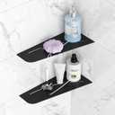 Shower Corner Shelf 304 Stainless Steel 12" Corner Shelf Bathroom Shampoo Holder for Shower Floating Corner Shelf for Wall, No Drilling, Matte Black, 1 Pack