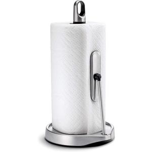 simplehuman Tension Arm Standing Paper Towel Holder, Brushed Stainless Steel