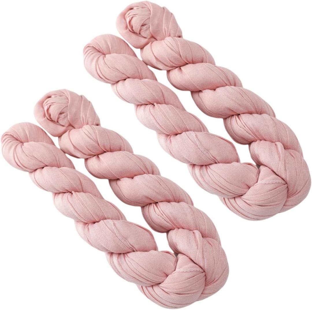 Generic 2 Pieces Cheesecloth Table Runner Arbor Drapery Trendy Creative Wedding Backdrop for Party Decor Anniversary Stage Decoration , Pink