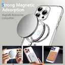 2 x Misscase for iPhone 16 Pro Case with Privacy Screen Protectors,[Camera Lens Protector] Clear Magnetic Luxury Plating Case Compatible with MagSafe Elegant Anti-Scratch Case Cover Silver