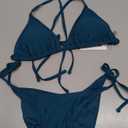 Holipick Two Piece Triangle Bikini Sets for Women String Bathing Suit Halter Top with Side Tie Bikini Bottom S