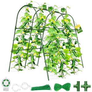 Cucumber Trellis for Raised Bed, U-Shape Garden Trellis for Climbing Plants Outdoor, Metal Arch Vegetables Trellis, Plant Support for Vine (Green, 47.2x47.2 X21.6)