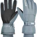 2 x Unisex Waterproof Winter Gloves Touchscreen,Windproof Thermal Ski Gloves for Men Women, Warm for Snowboarding, Hiking, Running,Outdoor Activities (Large, Light blue)