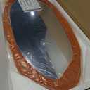 TRAHOME Irregular Asymmetrical Wall Mirror, 48" x 24" Flannel Wrapped Wooden Frame Frame Mirror for Living Room Bathroom Entryway, Hanging or Leaning Against Wall(Orange)