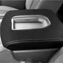 SENSHINE Armrest Cover for Chevy Silverado GMC Sierra Accessories 2019-2023 2024 Interior Accessories Center Console Cover Anti-Scratch Leather Armrest Decoration (Gray Stitches) (Style 2)