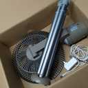 Outdoor Fans for Patios,Cordless Outdoor Fan with Light and Remote,Pedestal to Tabletop & Hanging,Battery Operated Rechargeable Fan,12" Oscillating Fan For Quiet,8 Speeds,Timer,Gazebo,Deck,Porch,Brown, Large