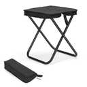 KOKSRY Camping Stool, Portable Folding Stool, Aluminum Ultralight Backpacking Stool Suitable for Outdoor Gardening and Beach Hiking Fishing (Black, 16 High)