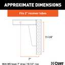 Curt Manufacturing 17123 Adj Hitch Bar 9 in X 7 in with 10 1/2 in Rise