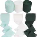 Chiffon Ribbon,Ribbons for Crafts,Silk Ribbon,Sage Green Ribbon,3Rolls 1.57' x 6Yd,Mixed Color Ribbons Set 3 Rolls for Wedding Invitations, Bridal Bouquets, Gifts Wrapping, Holiday Decorations
