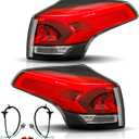 Outer and Inner Tail Lights Assembly Pair for 2016 2017 2018 Toyota Rav4 OE Factory Style Red Taillights Rear Back Brake Lamps Driver and Passenger Side,Chrome Housing Clear Lens
