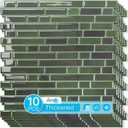 Art3d 10-Sheet Heavy-Duty Peel and Stick Backsplash, Waterproof Wall Tiles Stick on Kitchen Backsplash Living Space, Dark Green (12 x 12 Inch)